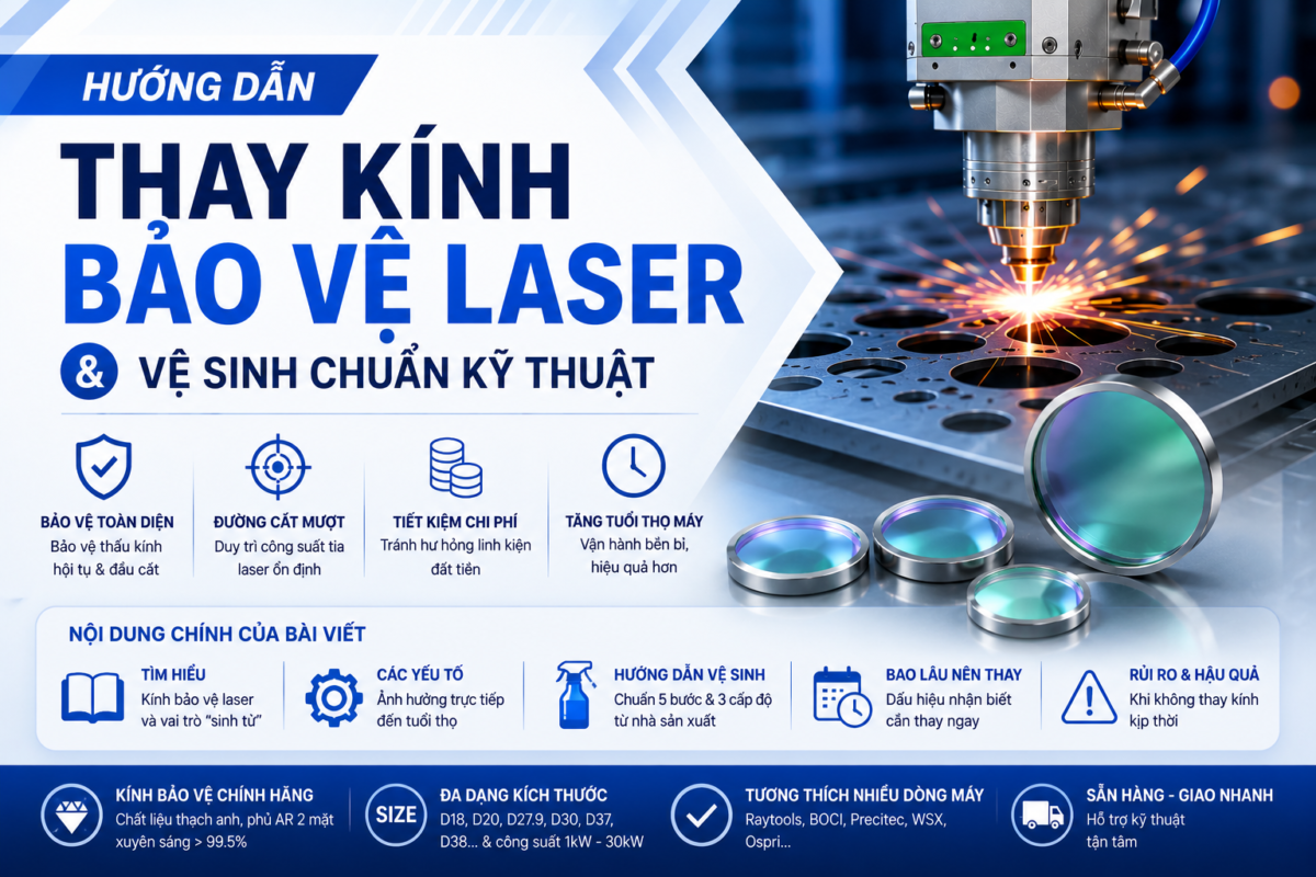 Hướng Dẫn Thay Kính Bảo Vệ Laser và Vệ Sinh Chuẩn Kỹ Thuật